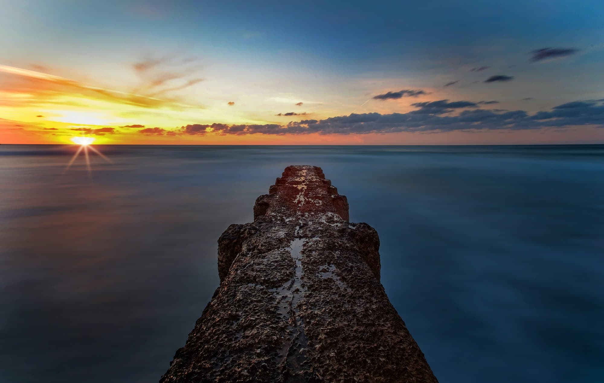 The Mediterranean coast of Israel at golden hour