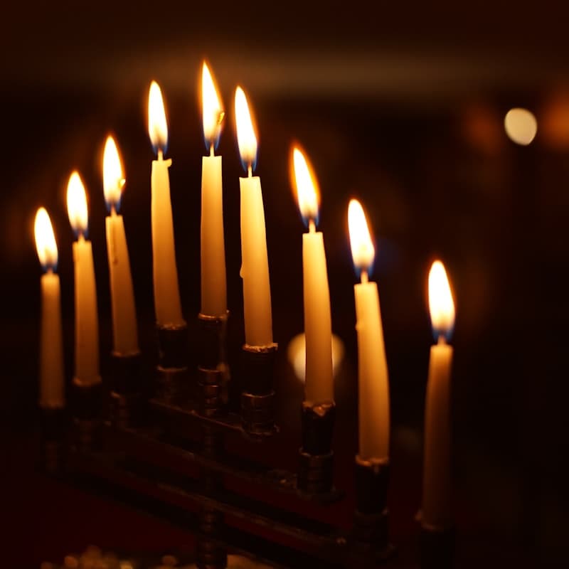 Copper Hanukkah Menorah, Jerusalem Design